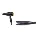 Babyliss Power Pro 2000 Hair Dryer, 2000 Watt, Black Gold - 6704E with Babyliss Wet and Dry Slim Hair Straightener - ST327E