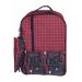 Gharibo Bags One Hand School Backpack With Pencil Case for Kids, Squares Pattern - Dark Red