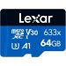 كارت ميموري مايكرو SDXC ليكسار فئة 10 633x، سعة 64 جيجا، اسود وازرق - LMS0633064G-BNNAA