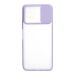 StraTG Back Cover for Infinix Note 8 with Camera Slider - Clear and light Purple