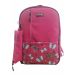 Gharibo Bags One Hand School Backpack With Pencil Case for Girls, Bow Pattern - Pink