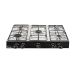 Long Life Freestanding Gas Stove, 5 Burners - Black and Silver