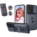 Case Compatible with Huawei P30 Lite/Nova 4E Case with Removable Kickstand & Card Holder,Slide Camera Cover Built-in Magnetic Ring Stand Women Men Hybrid Armor Hard Luxury - Grey