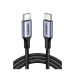 كابل USB-C مضفر يوجرين، 100 وات، 1 م، اسود - 70427