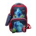 Gharibo Bags School Backpack With Lunch Bag and Pencil Case for Kids, Monster Inc Pattern - Red and Black