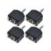 3.5mm Audio Adapter with 2 Outputs, Black- Pack of 4