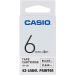 Casio Printer Label Tape, 6mm, Black Ink on Clear Tape- ‎XR-6X1