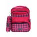Gharibo Bags School Backpack With Pencil Case For Girls, Cross Lines Pattern - Pink