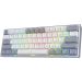 Redragon K617 Fizz 60% Wired RGB Gaming Keyboard, 61 Keys Compact Mechanical Keyboard w/White and Grey Color Keycaps, Linear Red Switch, Pro Driver/Software Supported