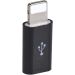 محول مايكرو USB انثي الي لايتنينج ذكر لابل ايفون 8 بلس - اسود