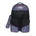Gharibo Bags School Backpack With Pencil Case for Girls, Motifs Pattern - Black and Purple