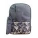Gharibo Bags One Hand School Backpack With Pencil Case for Kids, Beehives Pattern - Grey