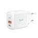 شاحن سيا، 30 وات، 1 منفذ USB-A، و1 منفذ USB-C، ابيض - SI-CH002W