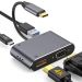 موزع 4 في 1 بمنفذ USB-C، لأجهزة بمنفذ C - فضي