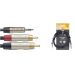Stagg N Series Dual RCA to Stereo Mini Phone Plug Cable, 3 Meters, Black - NYC3-MPS2CMR