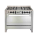 Universal Freestanding Diamond Gas Cooker, 6 Burners, Stainless Steel, 100 cm - 6106PR-8