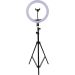 M-33 Live Stream 360 Degree Rotated LED Ring Light 33 cm With Mobile Phone Holder And 2.1 Meter Stand - Black & White
