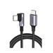 كابل USB-C مضفر يوجرين، 100 وات، 1 م، اسود - US334