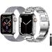 baklon Pack 2 Metal Strap Compatible with Apple Watch Strap 42mm 44mm 45mm, Apple Watch Band Stainless Steel Mesh Loop Replacement Wristband Compatible with iWatch Series SE 7 6 5 4 3 2 1