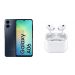 Samsung Galaxy A06, 128GB, 6GB, 4G LTE, Dual SIM- Black with Ridingtone AirPods Pro 2nd Gen In-Ear Earbuds - White