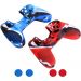 Jamswall Silicone Cover For PlayStation 4 Controller With Analog Caps - Red and Blue