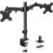 Dual Arm Holder for 27 Inch Monitors - Black