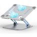 Laptop Adjustable Aluminium Stand with Fan For 10-17 Inches Laptops - Silver