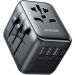 شاحن جوي روم، 17 وات، 4 منافذ USB، اسود - JR-TCW01