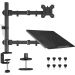 Bontec Single Arm Holder for 13 to 27 Inch Monitors, with Laptop Tray up to 17 inch, Black - MDM001B-LT-MN