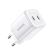 Ugreen Nexode Wall Charger, 45 Watt, 2 USB-C Ports, White - CD294