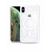 MagSafe Back Cover for Apple iPhone X, XS  - Transparent with White Frame