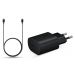شاحن سامسونج، 25 وات، USB فئة C - اسود مع كابل USB فئة C  الى USB فئة C، طول 1.8 متر - EP-DX310JBEGWW