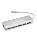 موزع USB مانهاتن 6 في 1، طوله 13 سم، رمادي - 152075