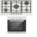 Ecomatic Gas Built-in Hob, 90 Cm, 5 Burners, Stainless Steel - S973C, Digital Built-in Gas Oven With Grill, 60 Cm, 64 liters, Stainless Steel - G6404T
