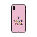 جراب ظهر بطبعة عبارة I Love You مزينة بالازهار لابل ايفون XS