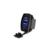 شاحن سيارة هيرشر مع منفذ مزدوج فئه USB و ليد ازرق ، 3.1 امبير ، 24 فولت - اسود