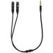 Gold Plated AUX Audio Splitter Cable - Black