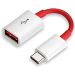 SHOPSYES Type-C Male to USB  Female OTG Cable - White and Red