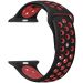 Rock Rose Silicone Strap for Apple Watch 42-44mm, Black and Red - RRBAWSNR