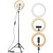 AIXPI Ring Light with Tripod Stand and Phone Holder, 10 Inch - Black