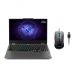 Lenovo LOQ 15IAX9 83GS008QED Laptop, Intel Core i5-12450HX, 512GB SSD, 8GB RAM, 15.6 Inch, FHD IPS Display, NVIDIA GeForce RTX 2050 4GB GDDR6, FreeDOS - Luna Grey with IdeaPad Wired Gaming Mouse, RGB, 3200 DPI, Black - M100  