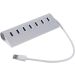 موزع USB الومنيوم محمول، 7 منافذ - ابيض