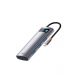 موزع USB فئة C الى USB باسيوس ميتال جليم سيريز BS-OH146، عدد 7 منافذ ، رمادي - B00030708811-00