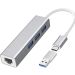 محول USB-C للاب توب 4 في 1، مع محول USB - فضي