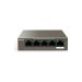 Tenda Ethernet Switch, 5 Ports with 4 Ports PoE, Grey - TEG1105P-4-63W