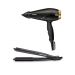 Babyliss Power Pro 2000 Hair Dryer, 2000 Watt, Black and Gold - 6704E With  Babyliss 2 in 1 Wet and Dry Hair Curler & Straightener, Black - ST330E