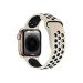 Perfii Silicone Replacement Strap for Apple Smart Watch, 42-44mm, Platinum and Black - ABD156