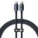 كابل شحن ونقل بيانات USB فئة C باسيوس كريستال شاين سيريز، طوله 1.2 متر، اسود - CAJY000601