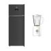 Beko No Frost Top Freezer Refrigerator, 406 Liters, Dark Inox - RDNG551M20TXBR, with Blender, 1.5 Liters, 600 Watt - TBN 62608 W