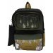 Gharibo Bags One Hand School Backpack With Pencil Case for Kids, Feathers Pattern - Olive